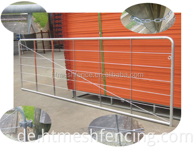 Verzinkte 7 Bahn verzinkte Metall Farm Farm Field Security Gates/7 bar verzinktes Feldtor verzerrt